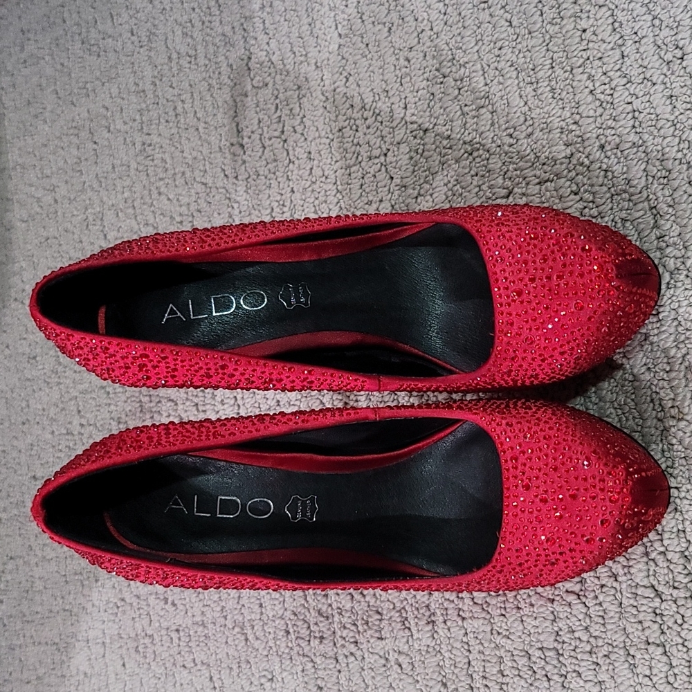 Aldo Red Sparkly Heels